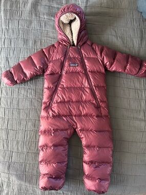 Patagonia Infant Bunting in Dusty Mauve and Cream